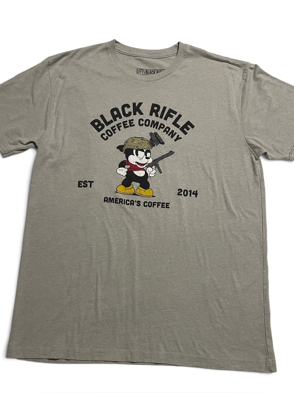 Black Rifle Coffee Co Men's Gray Gat Rat Graphic Tee Size L